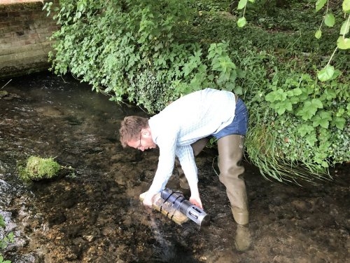 Installing a sensor in the river channel
